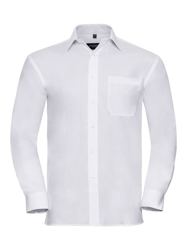 RUSSELL EUROPE - Men's Long Sleeve Pure Cotton Poplin Shirt