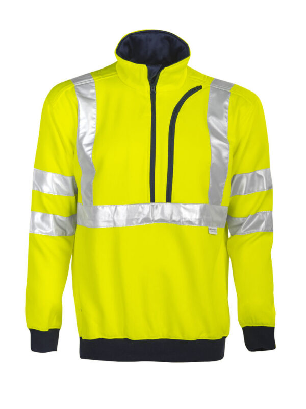 6102 hi vis felpa half zip en iso 20471 – classe 3
