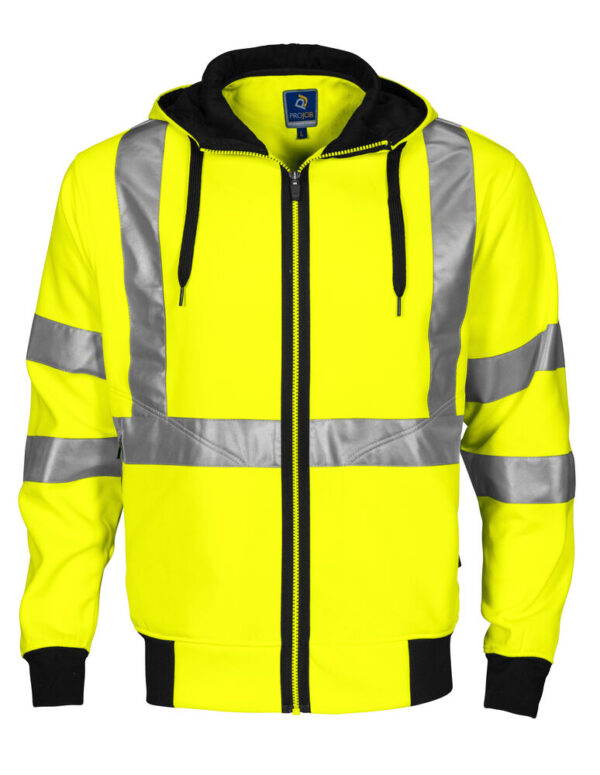 6104 hi vis felpa cappuccio full zip en iso 20471 – classe 3/2