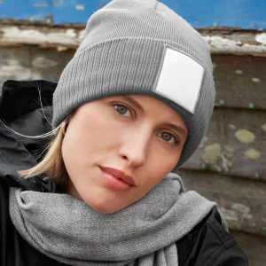 appliqué patch beanie