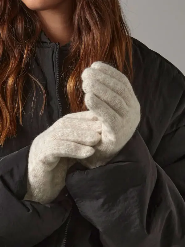 cosy ribbed cuff gloves