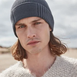 organic cotton engineered patch beanie