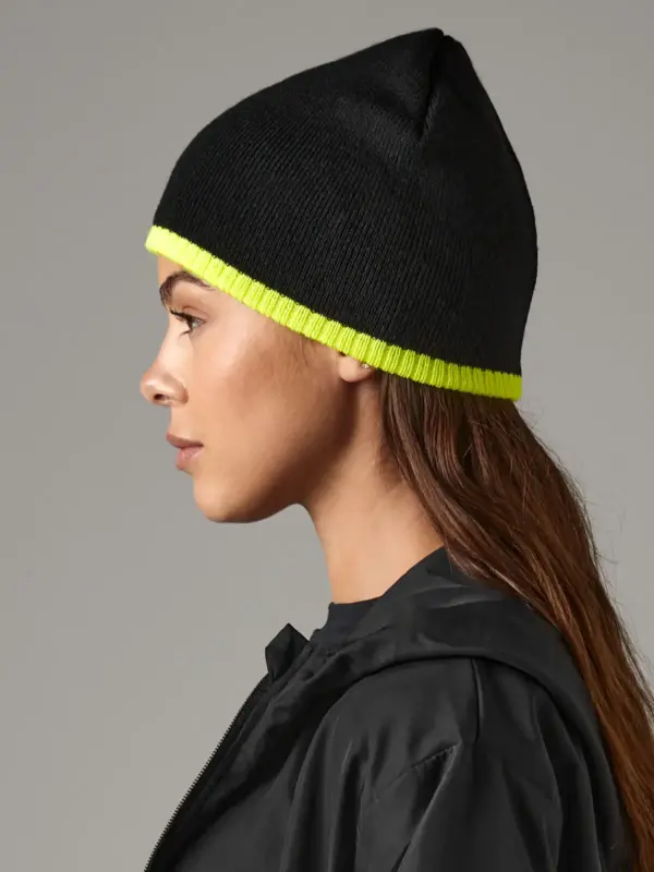 two tone pull on beanie