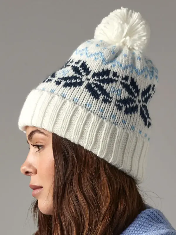 fair isle snowstar beanie