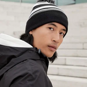 striped fan beanie