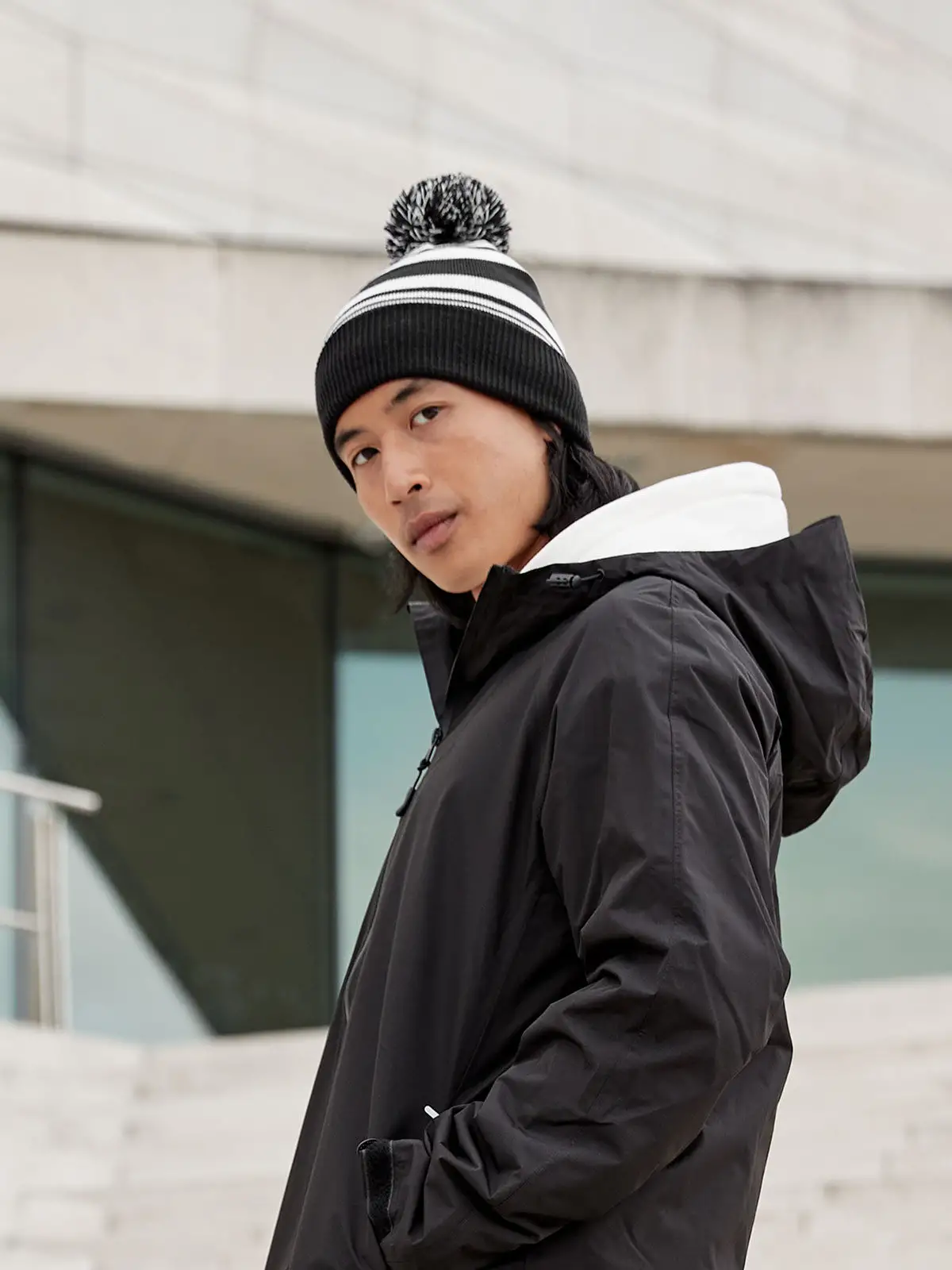 striped fan beanie striped fan beanie