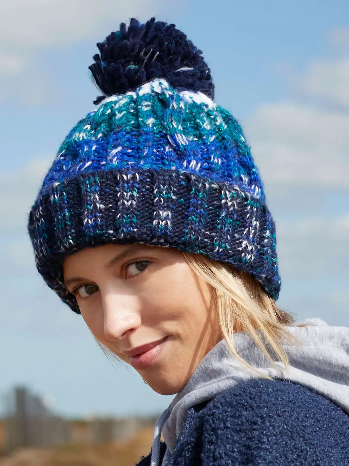corkscrew pom pom beanie corkscrew pom pom beanie