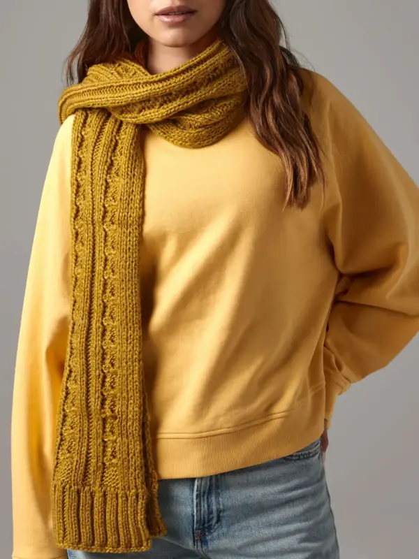 cable knit melange scarf