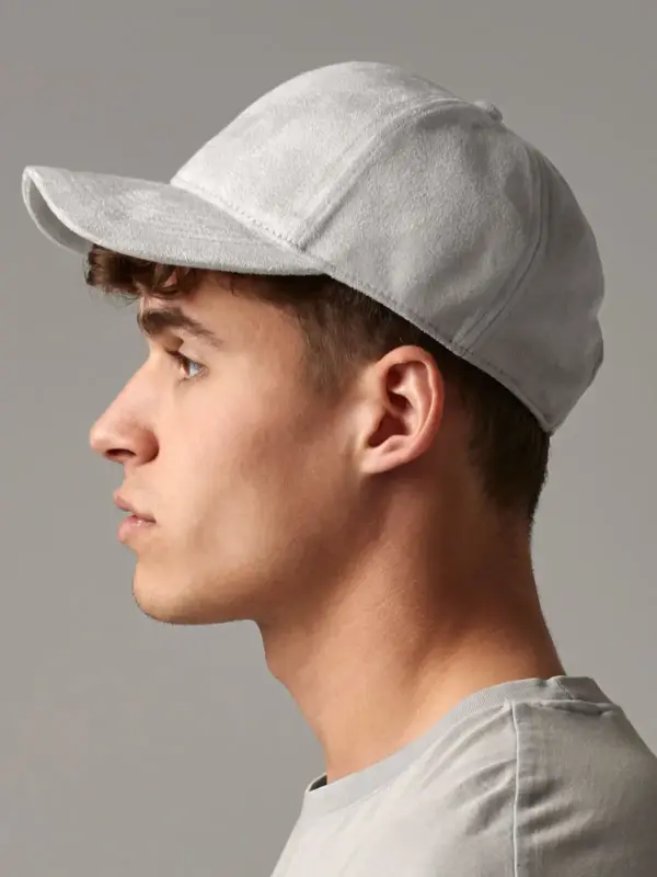 faux suede 6 panel cap