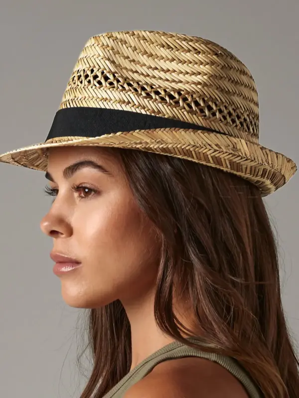 straw summer trilby