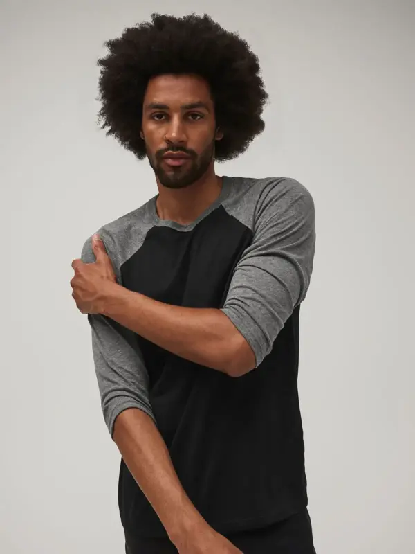 unisex 3/4 sleeve baseball tee