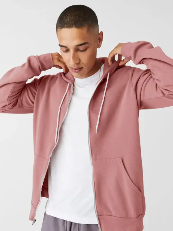 unisex sponge fleece full zip hoodie