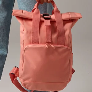 recycled mini twin handle roll top backpack