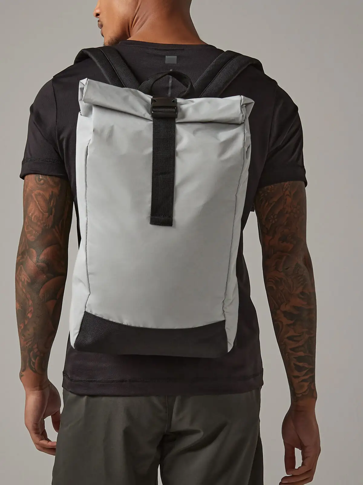 reflective roll top backpack reflective roll top backpack