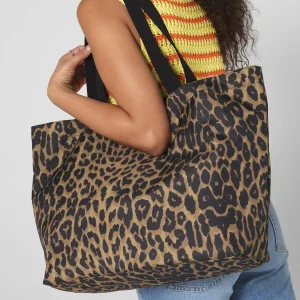 leopard print carryall tote bag