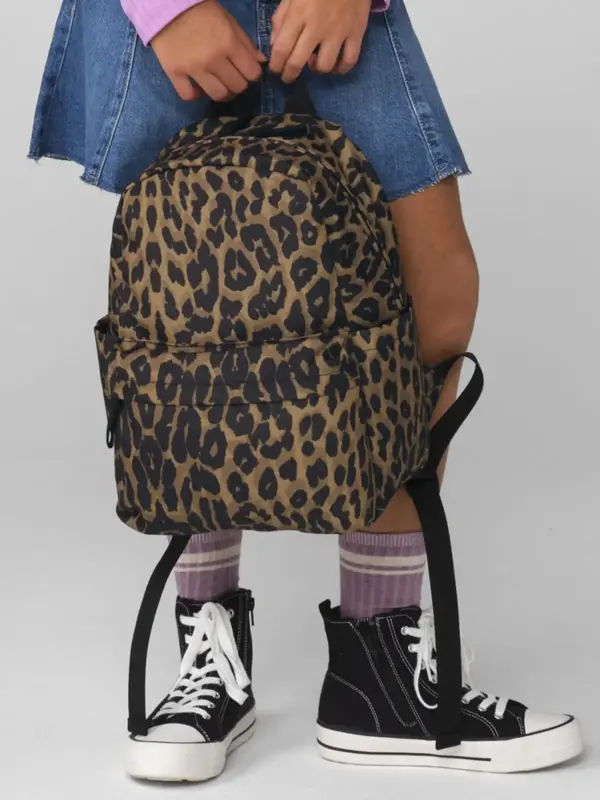 leopard print mini backpack