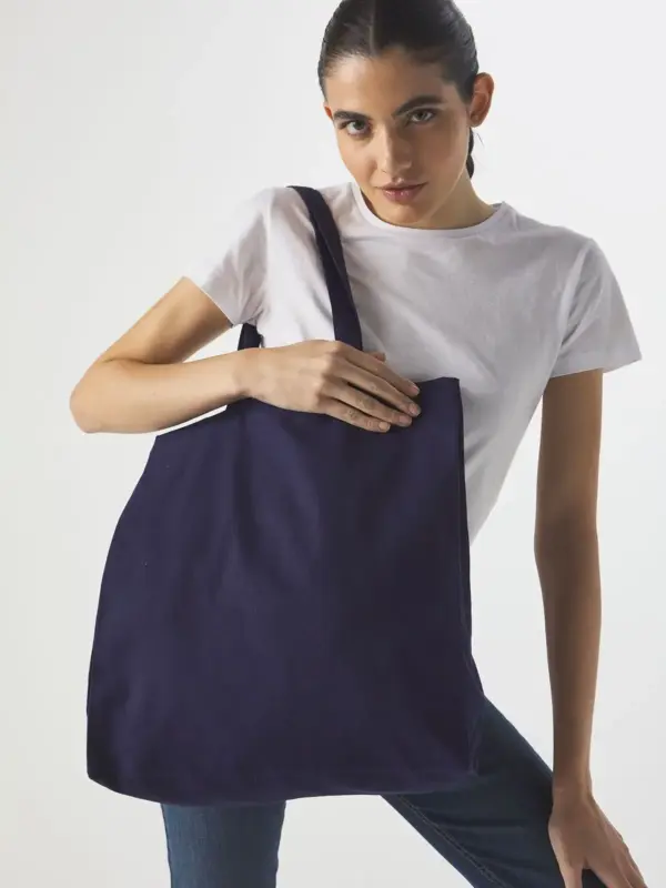 canvas shopper con soffietto