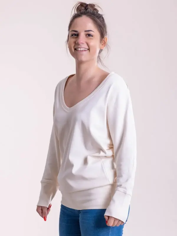 maxi felpa donna a v