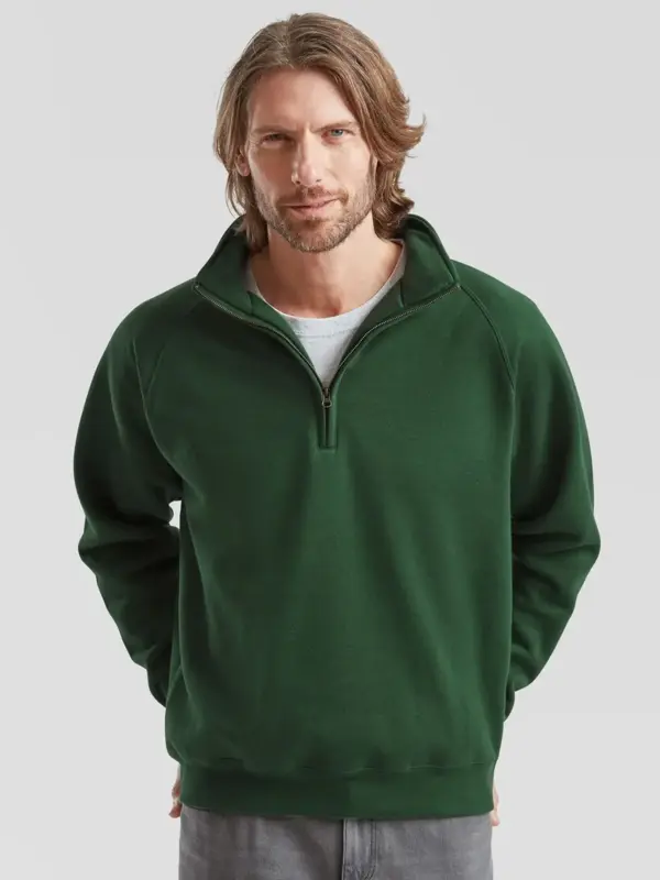 premium zip neck sweat