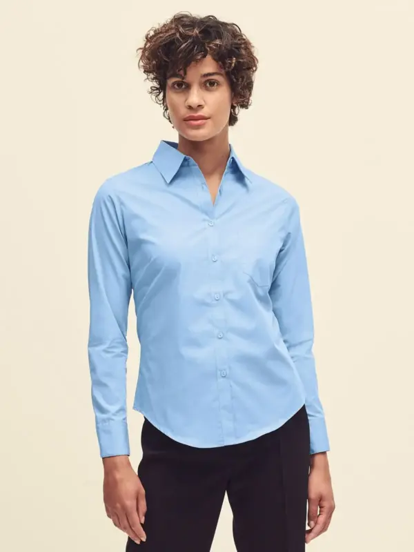 ladies poplin shirt long sleeve