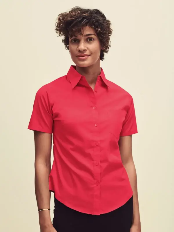 ladies poplin shirt short sleeve