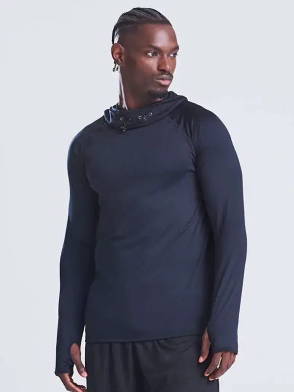 mens cool cowl neck top
