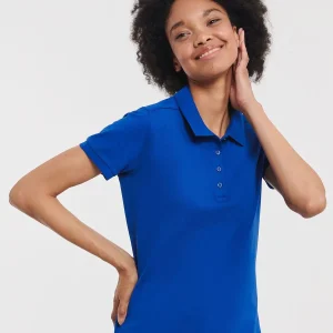 ladies’ tailored stretch polo