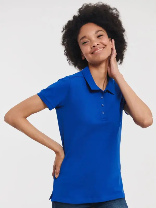 ladies’ tailored stretch polo