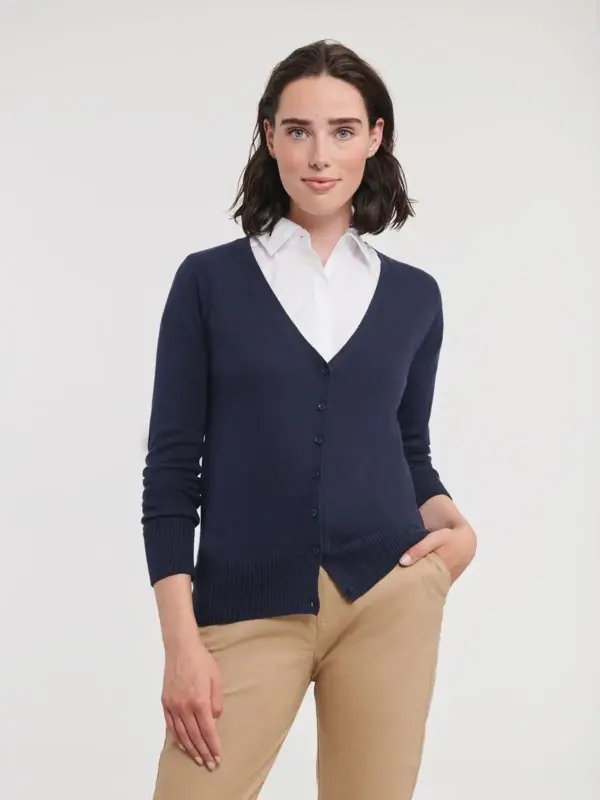 ladies’ v neck knitted cardigan
