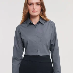 ladies’ long sleeve polycotton poplin shirt