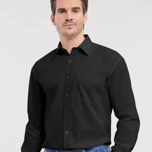 men’s long sleeve pure cotton poplin shirt