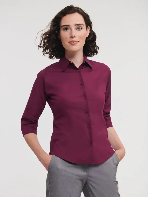 ladies’ 3/4 sleeve easy care fitted shirt