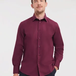 men’s long sleeve easy care fitted shirt