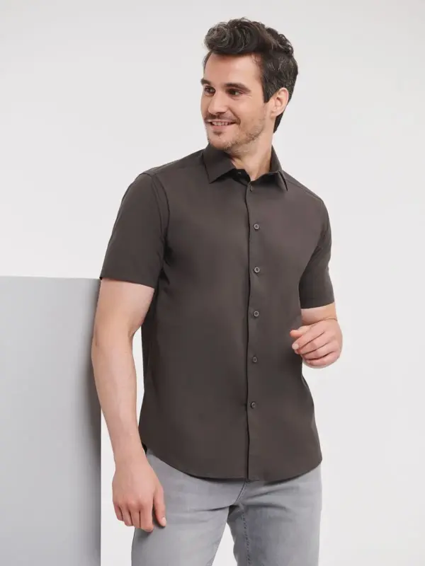 men’s short sleeve easy care fitted shirt