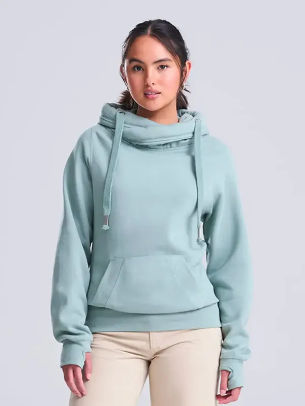 cross neck hoodie