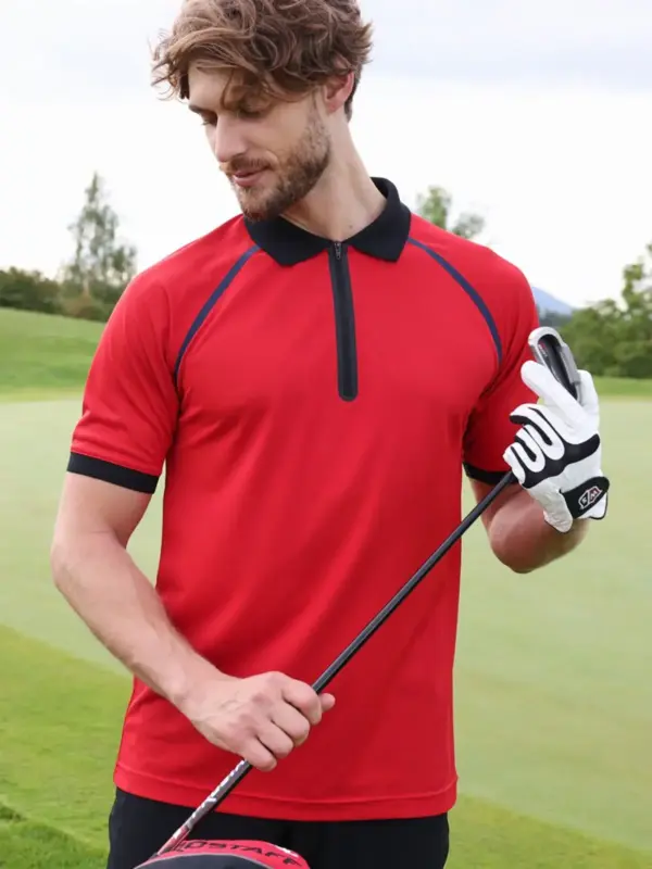 men’s zip polo