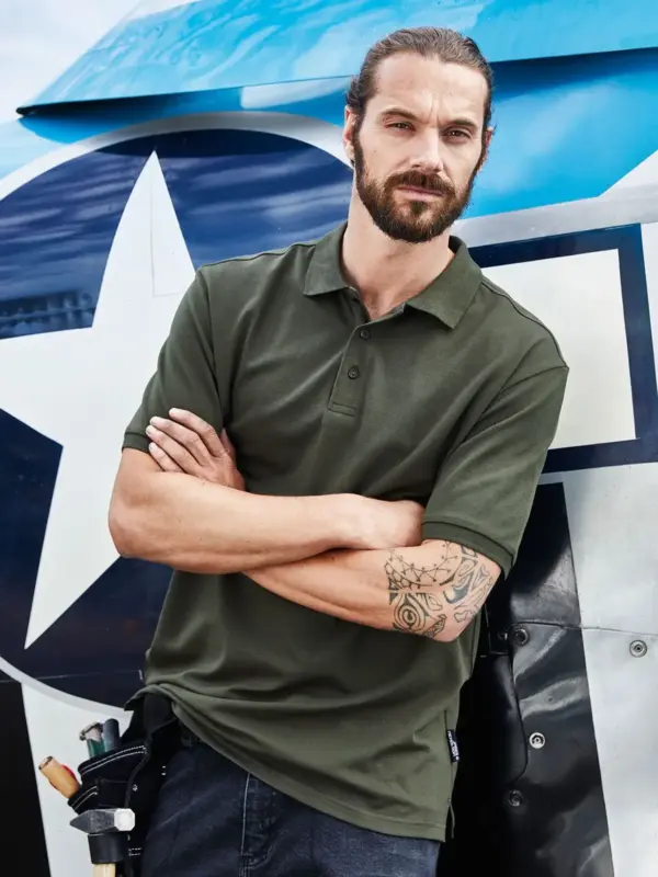 men’s bio stretch polo work – solid