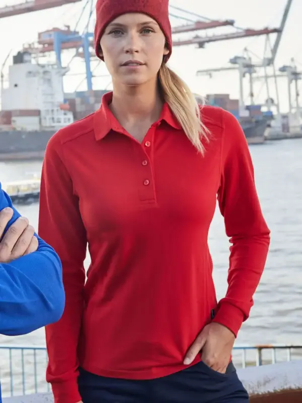 ladiesâ workwear longsleeve polo