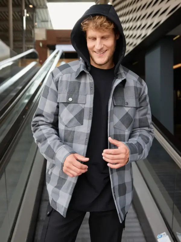 workwear check shirt jacket
