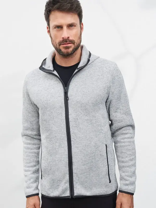 men’s knitted fleece hoody
