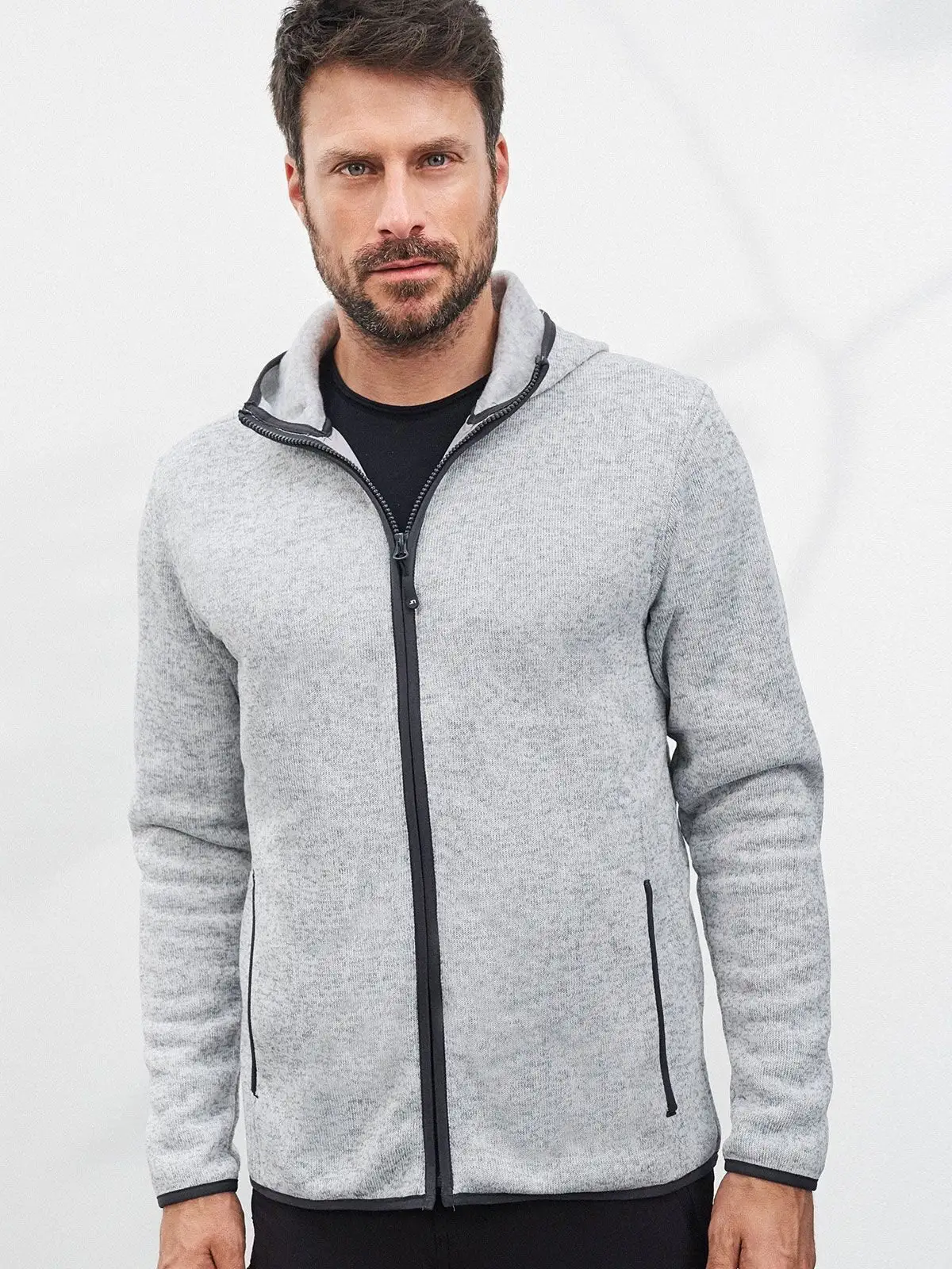 men’s knitted fleece hoody men’s knitted fleece hoody