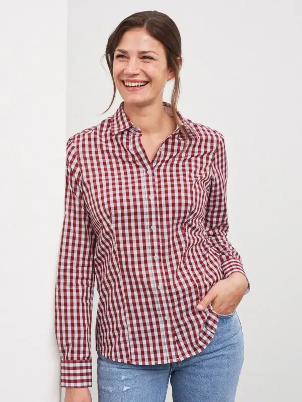 ladies’ checked blouse