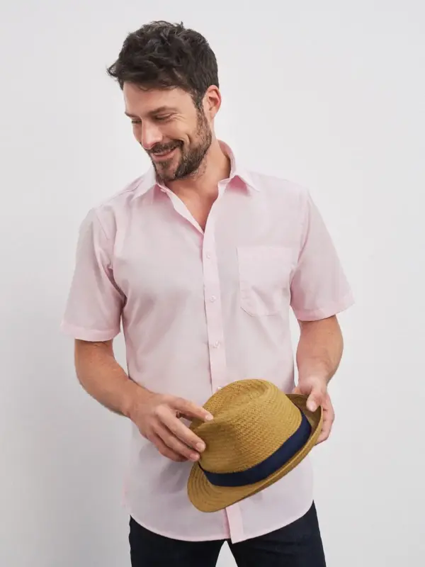 men’s shirt shortsleeve poplin