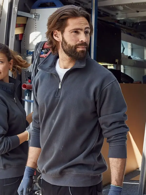 workwear half zip sweat