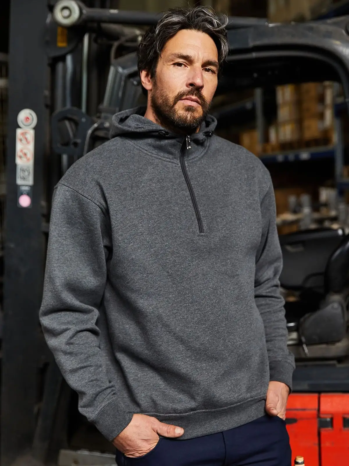 bio workwear half zip hoody bio workwear half zip hoody