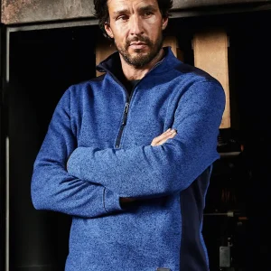 men’s knitted workwear fleece half zip – strong