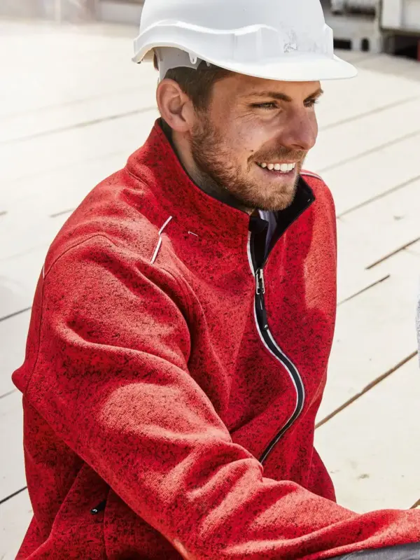 men’s knitted workwear fleece jacket – solid