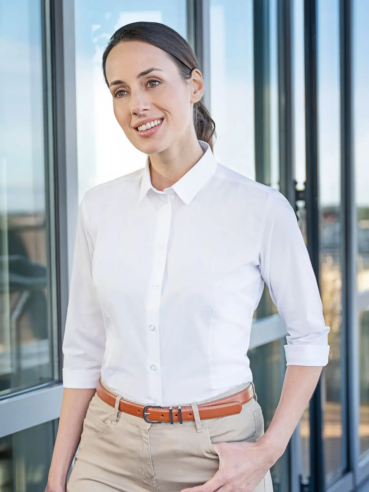 ladies’ shirt with 3/4 sleeve ladies’ shirt with 3/4 sleeve