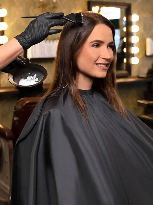 salon dye cape with hand grips