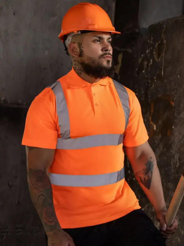 hi viz poly cotton polo